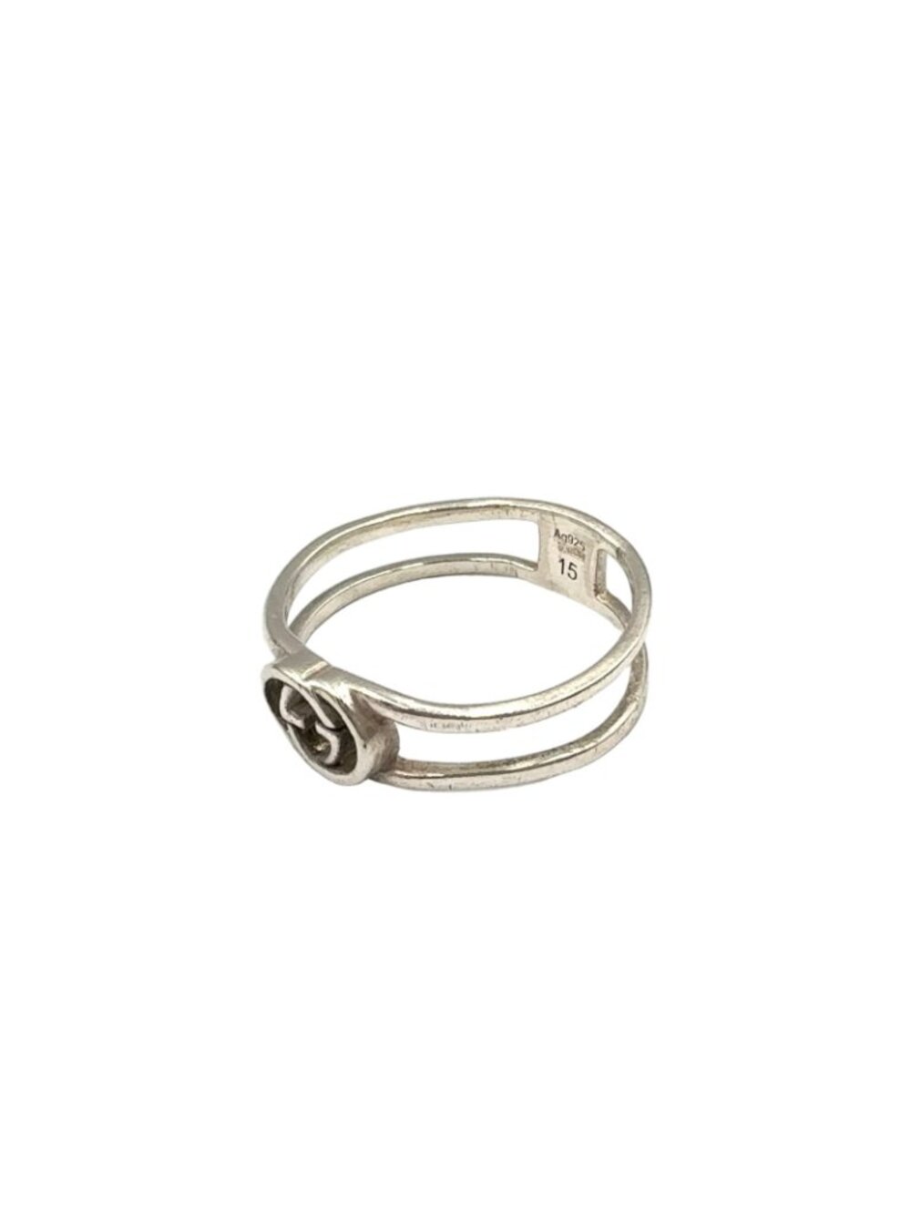 Gucci Interlocking Open Band Silver Ring - Picture 2 of 13
